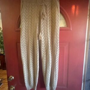 Chic Cream Knit Women's Joggers